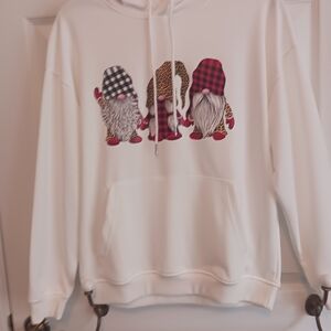 Chic White Gnome Graphic Hoodie